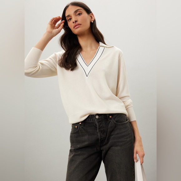 SANDRO Alizia Cashmeree Vneck Pullover Sweater - Picture 4 of 6